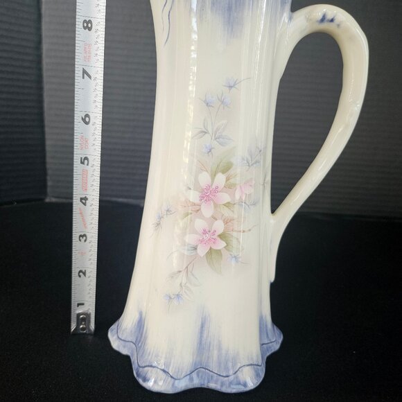 Vintage Cramer Mold Handmade Art Pottery Pitcher Vase Transferware 9.5" Tall - Picture 10 of 10